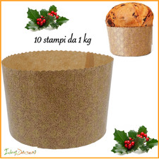 Stampo panettone 10 pz da 1 kg alto forma pirottini in carta da forno per dolce 