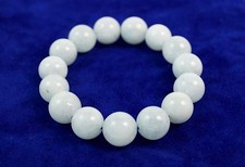 Bracciale Elasticizzato in Acquamarina (pietre Ø 13 mm circa). Made in Italy