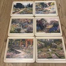 Vintage 6 Pimpernel Inglese Country Giardini Fiori Posto Tappetini Sughero 