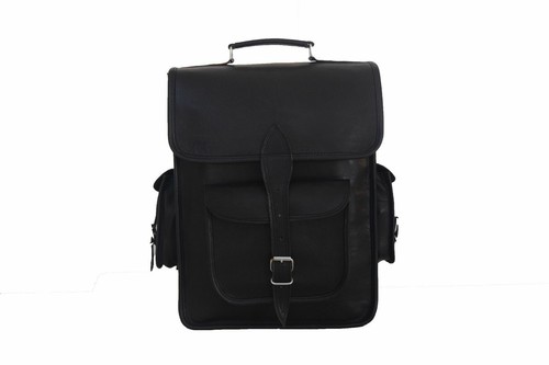 Zaino borsa pelle nera - pelle, 16"