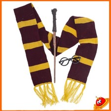 Set Travestimento Mago Harry Potter Scirpa Bacchetta Occhiali
