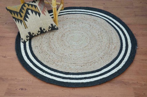 Tappeto iuta tondo fatto - , a