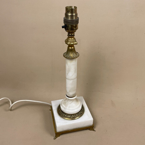 Antique onyx marble stone lamp - marble,