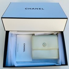 Chanel Portafoglio Vintage Logo CC Bifold Borsa Pelle Caviale