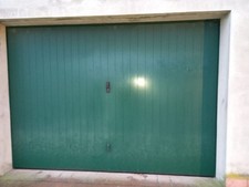 portone basculante garage 2,50 x 3,50 mt verde non coibentato legno /ferro