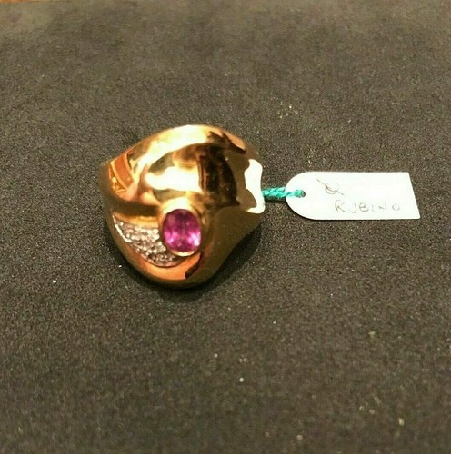 Anello rubino con - con, diamanti