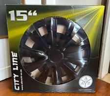 ALBRECHT SET 4 COPRICERCHI da 15'' Pollici per AUTO (NERO LUCIDO) - NUOVI