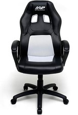 SEDIA SGABELLO POLTRONA RACING BIANCO E NERO STUDIO UFFICIO CAMERA CASA SM 10/21