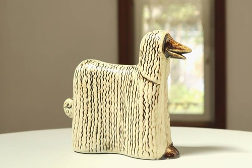 Ornamento ceramica cane afgano