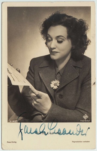 Autografo zarah leander ross - autografo,