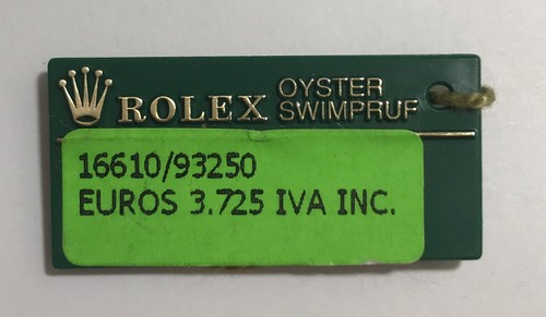 Rolex green tag hangtag - tag, oyster
