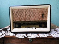 Radio Antica SIEMENS Mobiletto Legno MOGANO ! OCCHIO MAGICO ! Valvole Vintage