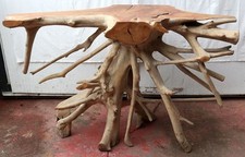 Consolle in radice di teak massello cm 121x45x78h root ingresso industrial