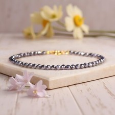 A++Black Ematite Sfaccettato Rotondo Pietra Preziosa Perline Protezioni Bracc...