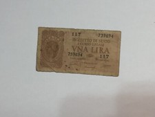 Billet Italie Una Lira 1944