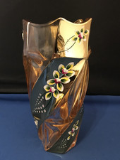 Vaso in vetro cristallo dorato