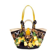 Emanuela Biffoli Borsa in paglia con foulard "DOLCE VITA"