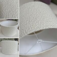 Paralume lampada a tamburo testurizzato Boucle bianco sporco ecrù diametro 40 cm