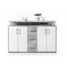 Credenza DORO in laminato con 1 ripiano aperto, 3 cassetti, 4 ante a battente