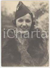 1950 ca COSTUME ITALIA Donna in pelliccia con cappello e veletta *Foto 13x18 cm