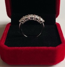 Anello Riviere argento MOISSANITE (no DIAMANTE) 1,5 CT 4,5 mm  D VVS1 misura 14