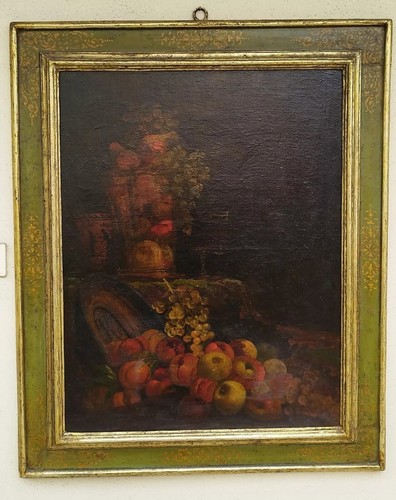 Antico dipinto olio tela - olio, su