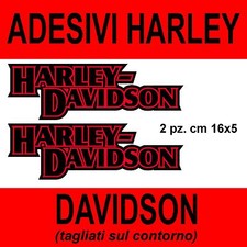 2 PEZZI ADESIVO ADESIVI SCRITTA HARLEY DAVIDSON ROSSO NERO VERNICIABILE!!
