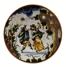 Piatto antico albisola dario - piatto,