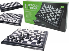 Gioco Scacchi E Dama in Plastica Scacchiera Pieghevole E Pedine in Plastica Plan