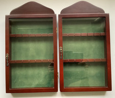 2x Vintage GLASS FRONT WOODEN