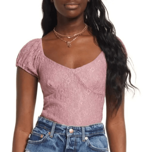 Top pizzo grande malva - top,