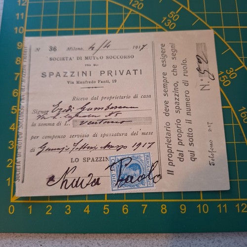 Antico documento 1917 società
