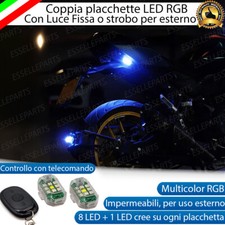 2X PLACCHETTE LED MULTICOLOR LUCE FISSA STROBO MOTO GUZZI S 1000 RR USO ESTERNO