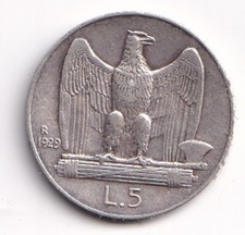 italia regno - 2x5 lire aquilotto - 1927-29
