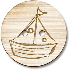 Bottoni in legno 'Barca a