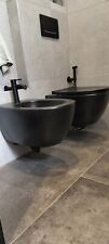 GLOBO - COPPIA SANITARI BAGNO - sospeso -  NERO OPACO WC E BIDET