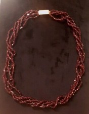 collana vintage con Granati multifili e Oro