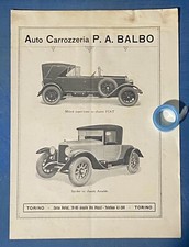 Rarissima Pubblicità  Carrozzeria BALBO su chassis FIAT e ANSALDO del 1925