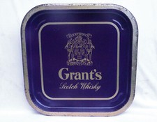 Vintage Annuncio Pubblicitario Latta Firmare Vassoio GRANTS SCOTCH WHISKY Londra