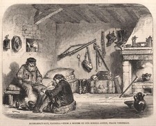 Stampa antica GARIBALDI a CAPRERA la casa di LUIGI GUSMAROLI 1861 Antique print