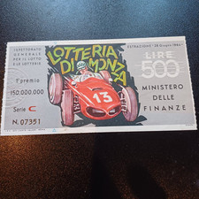 Biglietto Lotteria Di Monza Lire 500 Del1964 Ministero Finanze Italia Lotto 200