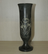 Vaso in Alabastro nero di Giorgio Mattioli,vintage