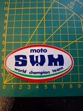 adesivo vintage STICKER kleber  moto swm world champion team