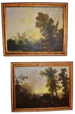 ELEGANTE COPPIA DI GRANDI DIPINTI OLIO SU TELA EPOCA '900