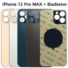 BACK COVER SCOCCA POSTERIORE VETRO PER APPLE IPHONE 12 PRO MAX BIG HOLE BIADESIV