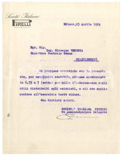 1924 milano autografo - -,