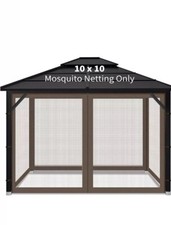 Gazebo Zanzariera di Ricambio Universale, 10'x10' Gazebo 10x10 Marrone