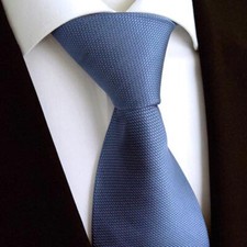 Cravatta tinta unita blu in seta, modello n. K 900.18