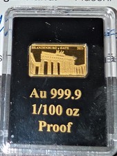 Lingotto oro 1/100 oz, oro