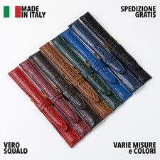 CINTURINO OROLOGIO ARTIGIANALE MADE IN ITALY VERA PELLE VERO SQUALO 20MM 18MM 16